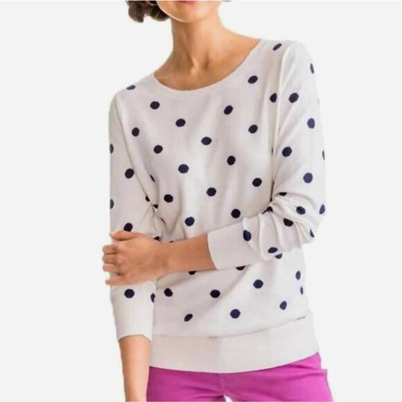 Southern Tide Sweaters - Southern Tide Rebecca Dot Crew Neck Cotton Cashmere Blend Sweater Size L…